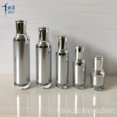 Silver Acrylic Bottles and Jars with Decoration